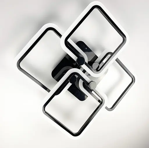 Світлодіона люстра на 4 ріжки квадратної форми | Line F | Арт. A2503/4S BK - фото 1