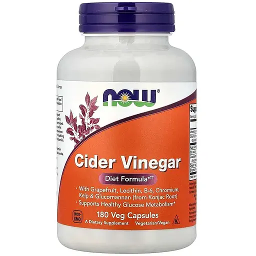 Яблочный уксус NOW Cider Vinegar, 180 капсул - фото 1