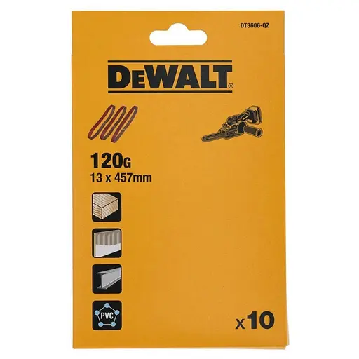 Шлифовальная лента DeWalt P120, 13 х 457 мм 10 шт. (DT3606)