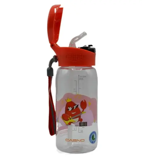 Пляшка для води Casno 400 мл KXN-1195 Червона (краб) з соломинкою (KXN-1195_Red) - фото 3