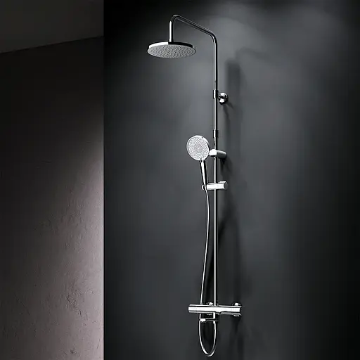 Душова система з термостатом Am.Pm X-Joy верхній душ 220 мм F0785A500, Хром - фото 2