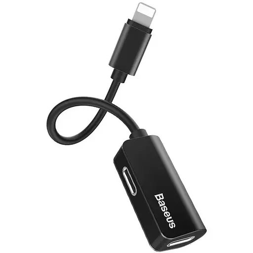 AUX-адаптер Baseus L37 Lightning Male to 2 Lightning Female 0.12 м - фото 1