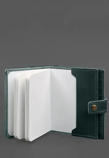 Кожаная обложка-портмоне на паспорт с гербом Украины 25.1 Зеленая - фото 4