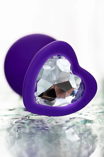 Анальна пробка ToDo Anal Plug Diamond Heart 8 см (фіолетовий) - фото 9