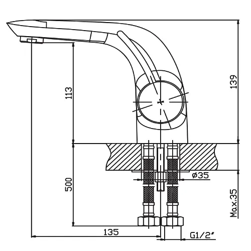 Змішувач для умивальника Haiba ALASKA 001 (HB0012) - фото 2