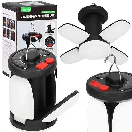 Туристичний ліхтар - лампа Springos 1500 lm акумуляторний з сонячною батареєю 150 V