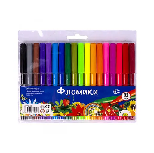 Дитячі Фломастери "Фломіки" COLOR-IT CR550-18 18 кольорів - фото 1