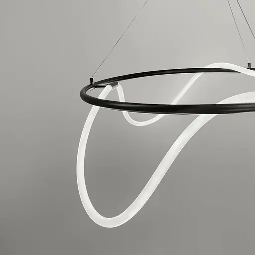 Черная кольцевая люстра с гибкой LED лентой Ø100 см (кольцо 80 см) | Ст. JU 22N-800 BK Line F - фото 4