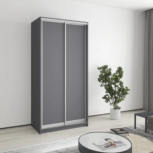 Шкаф-купе двухдверный MebelStar Стандарт AL 2ДСП 100x45x210 см Антрацит (MBS-2252)