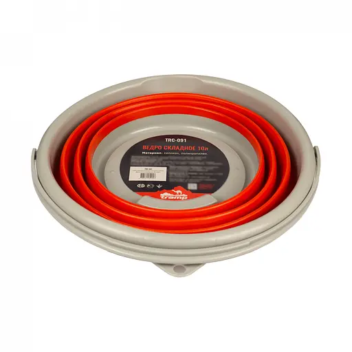 Ведро силиконовое Tramp складное 10 L Оранжевый (TRA-TRC-091-ORANGE) - фото 3