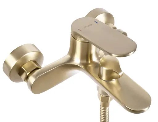 Змішувач для ванни Rea Marco brushed gold настінний з виливом REA-B5942 Золотий - фото 3