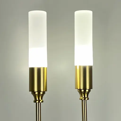 Подвійне бра в корпусі латунь з видовженими плафонами 68х18 см Line F Арт. W1824/2 AB - фото 5