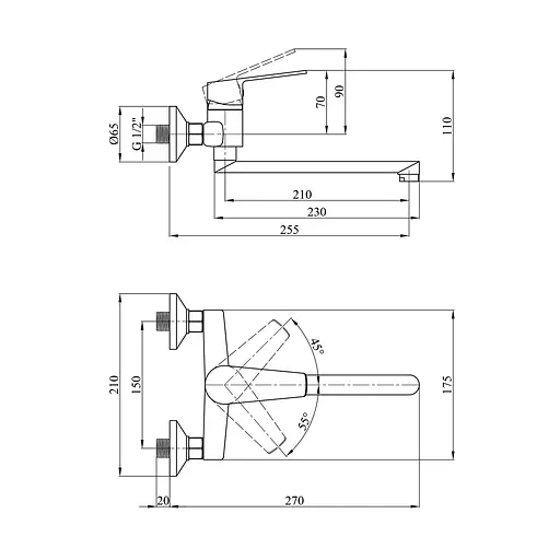 Смеситель для кухни Kroner KRM Oker - С040 Хром - фото 6