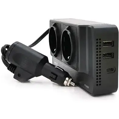 Инвертор преобразователь постоянного тока Q-CC8200 300 Вт 12/220V 2 розетки 2 USB TypeC - фото 1