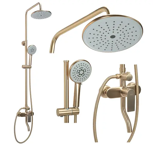 Душова система Rea Verso Brushed Gold з виливом REA-P9146, Золотий - фото 3