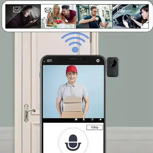 Відеодзвінок дверний Smart Doorbell M8 Wi-Fi бездротовий Чорний  - фото 3