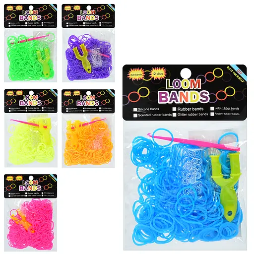 Набор для плетения браслетов, резиночки, крючок, 6 цветов 26015-16 - фото 2