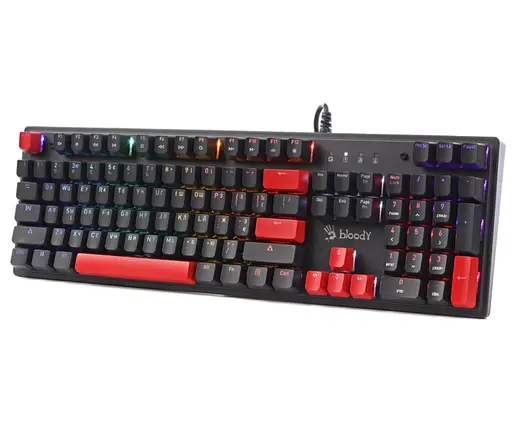 Клавиатура игровая A4Tech Bloody S-525-N BLMS Red Plus Switch USB RGB Fire Black - фото 3