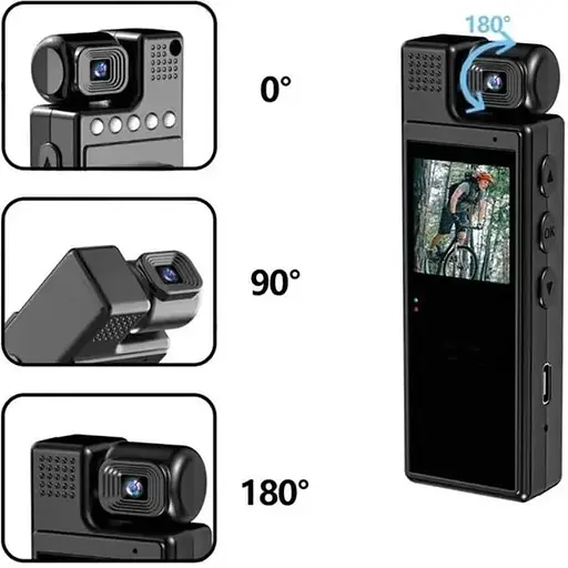 Видеокамера Dometic нагрудная Wi-Fi аккумуляторная боди камера с дисплеем 1.3 дюйма регистратор с фиксацией клипсой UKC L9 - фото 5