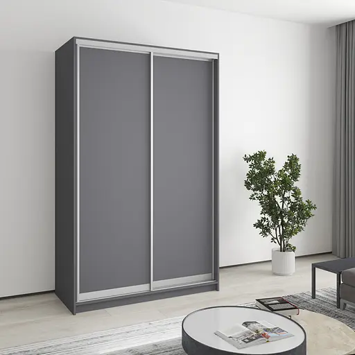 Шкаф-купе двухдверный MebelStar Стандарт AL 2ДСП 130x45x210 см Антрацит (MBS-2255)