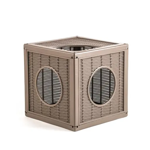 Домик для животных пластиковый Qublo 35x35x35h серо-бежевый