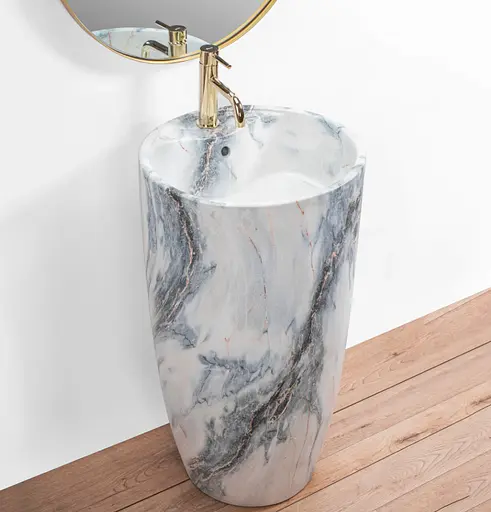 Умивальник Rea Anya granit matt мармур підлоговий REA-U5802, Мармур - фото 4