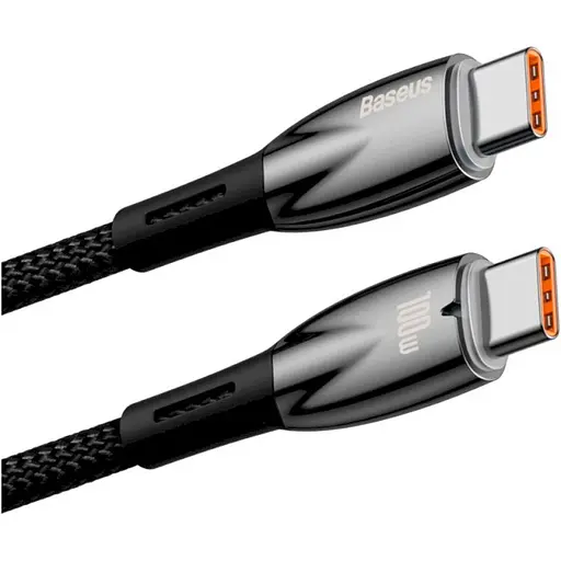 Кабель Baseus Glimmer Series USB-C to USB-C 100W 2m Black (CADH000801) [128053] - фото 2