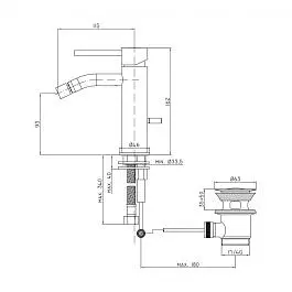 Змішувач для біде Paffoni Light з донним клапаном white matt LIG135BO, Білий матовий - фото 2