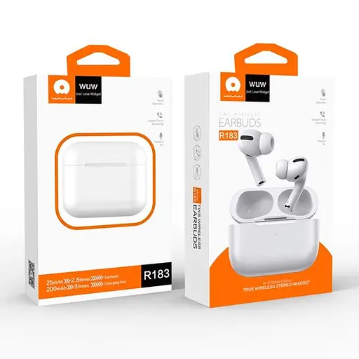 Беспроводные наушники WUW-R183, BT5.0, TWS, 30mAh, 200mAh, 4h, white - фото 4