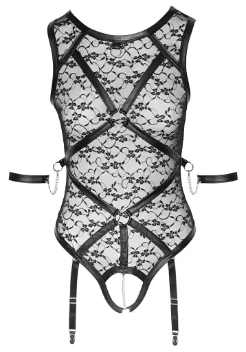 Боди Cottelli Collection Bondage Garter S черный - фото 5