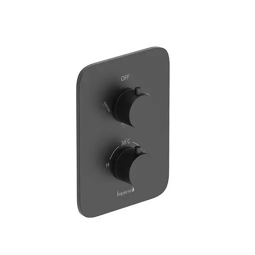 Душевая система скрытого монтажа с термостатом и изливом Imprese Bilovec верхний душ 260x188 мм ABS black matt t04800910STC, Черный матовый - фото 3