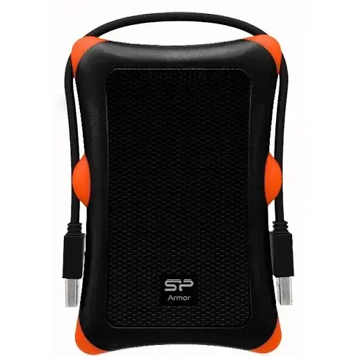Внешний жесткий диск Silicon Power портативный USB 3.2 1 TB Armor A30 черно-оранжевый - фото 1