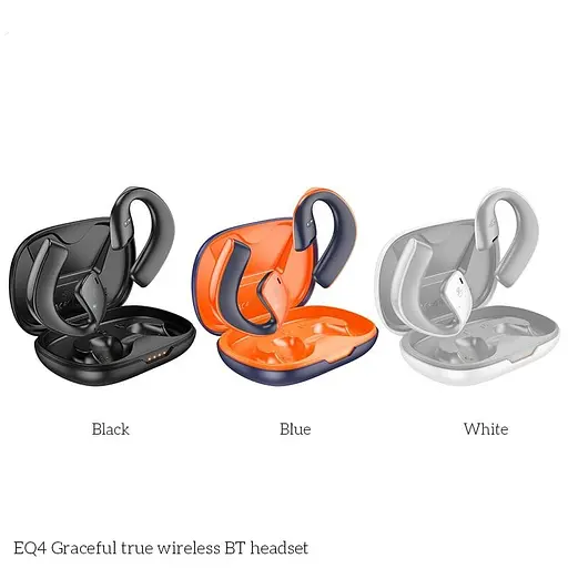 Навушники Hoco EQ4 Graceful TWS headset | BT5.3, 500mAh, 12h | Blue-Orange - фото 2