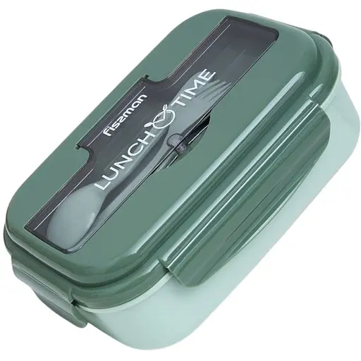 Ланч-бокс Fissman с тремя отделением 21.5х15х8 см зеленый (16741)