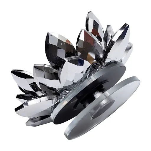 Подсвечник HP-4-92 крутящийся лотос стеклянный на одну свечу 11 x 11 x 6 см Серый - фото 5