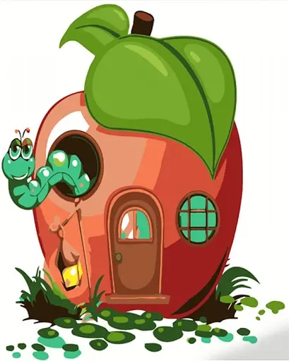 Набор для росписи по номерам Дом для червячка, Strateg, 30x30 см, ES130