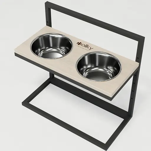 Hollky Flex L — регульовані миски на підставці для великих собак (2 × 1.8 л) - фото 2