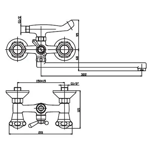 Смеситель для ванны Haiba MEGA 143 (HB0287) - фото 2