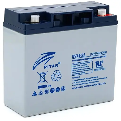 Тягова акумуляторна батарея RITAR EV12-22,12V 22Ah, M5 ( 181 х 77 х 170 ), Q4