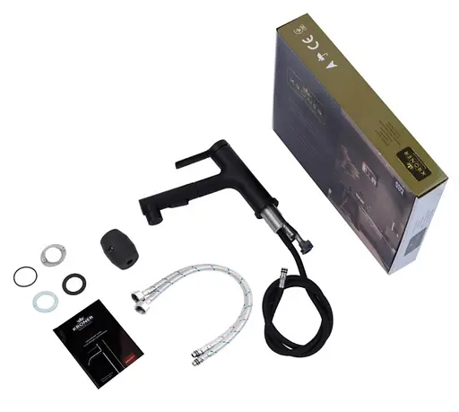 Змішувач для раковини Kroner KRP Edelstahl Klassisch з висувним виливом SCH030-T (CV032497) - фото 8