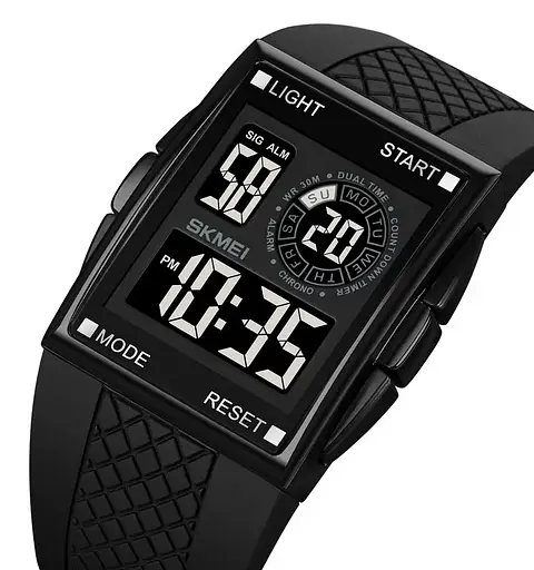 Мужские наручные кварцевые часы Skmei 1967 (Черные с черным) - фото 2
