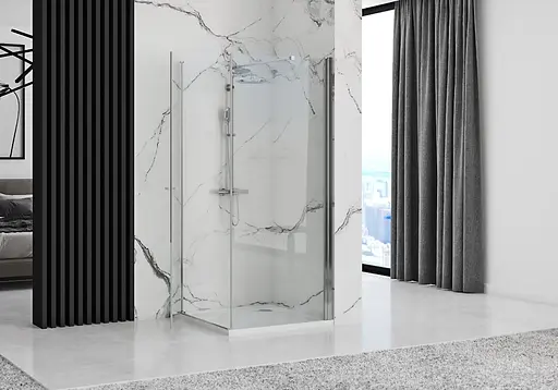 Душова кабіна Rea Maxim 80x80 R REA-K0268, Хром, Права, прозорий - фото 2