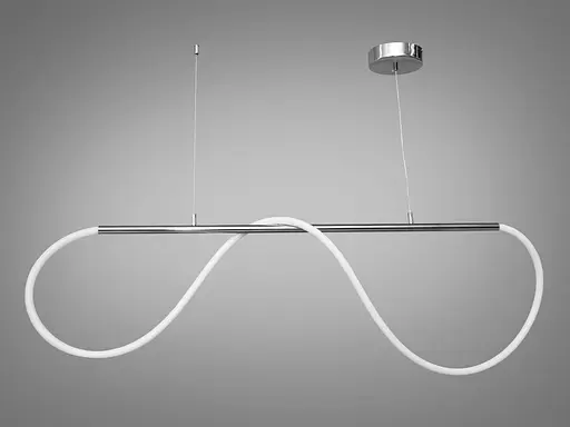 Якісна сучасна світлодіодна люстра шланг потужністю 22 Вт, срібного кол - фото 2