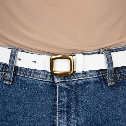 Ремінь шкіряний жіночий НС-2558 (110 см) білий - фото 5