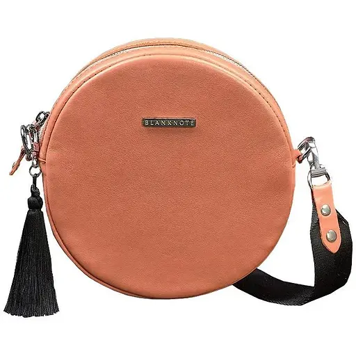 Кругла жіноча шкіряна сумочка Tablet коралова - фото 1