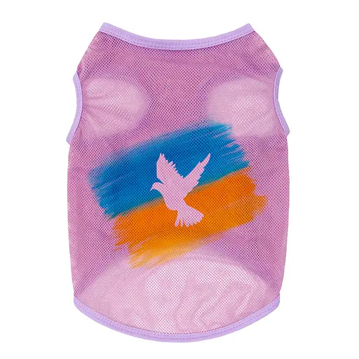 Майка для собак Waudog Clothes малюнок "Прапор", сітка, XS, B 26-29 см, C 16-19 см рожевий - фото 2