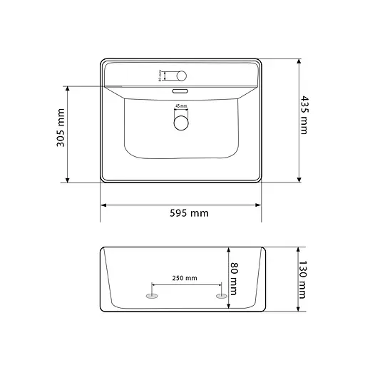 Умивальник VBI Bitonto M white накладний підвісний VBI-015701, Білий - фото 2