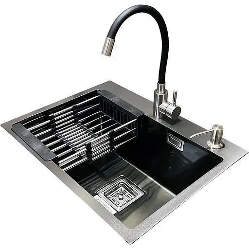 Комплект мийка + змішувач Romzha Arta Nova U-550 BL (C) - фото 1