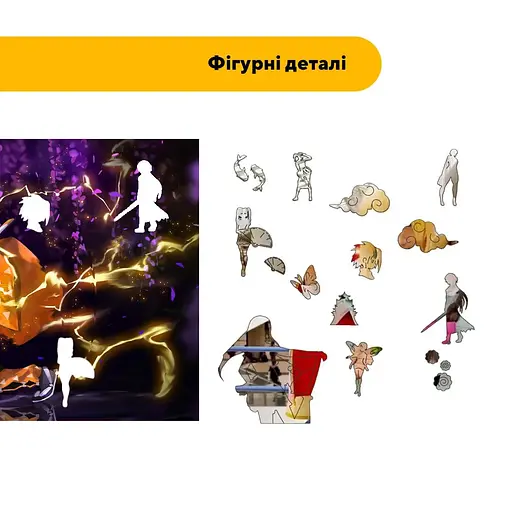 Дерев'яний фігурний пазл Зеницу Агацума (Zenitsu Agatsuma), А4, Дерев'яна коробка 100 елементів - фото 2