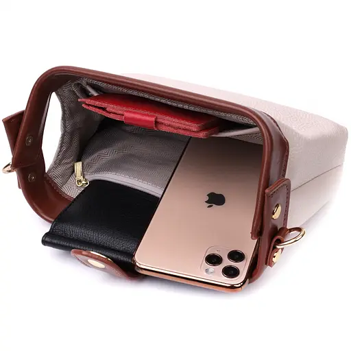 Клатч Vintage с защелкой из натуральной кожи 19.5х10х5.5 см sum0029013 - фото 8